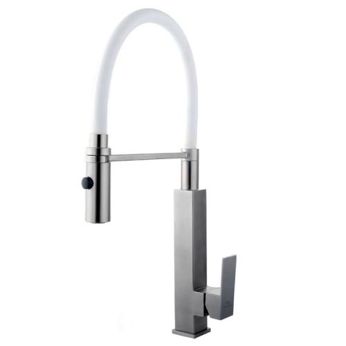 Смеситель для кухни Fashun A54102-8 на мойку сатин/белый