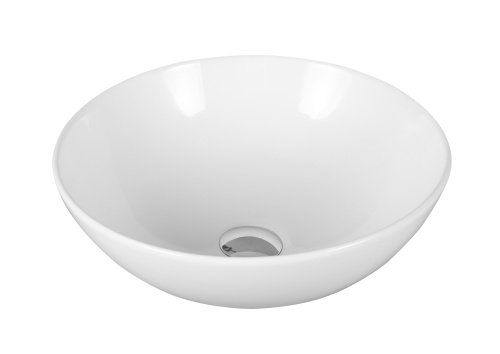 Раковина из сантехнического фарфора MILLEAU NUAGE MU3301-GW 40х40 накладная цвет белый глянцевый без отверстий под смеситель