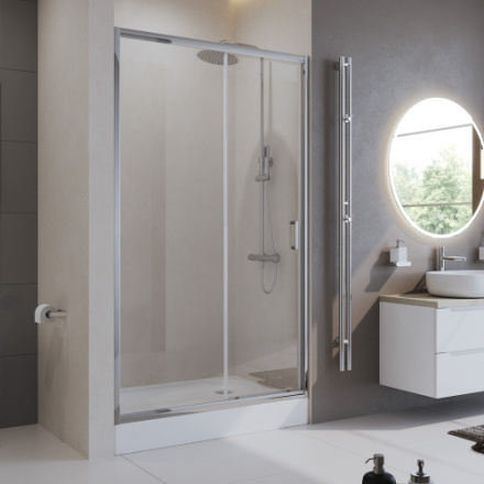 Душевая дверь BelBagno UNO-195 UNO-195-B-BF-1-160-C-Cr стекло прозрачное профиль хром глянцевый