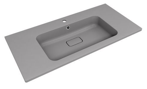 Раковина из мраморного композита Florentina Палермо 1000 48 см 10.230.01000.307 накладная цвет серый шелк 1 отверстие под смеситель