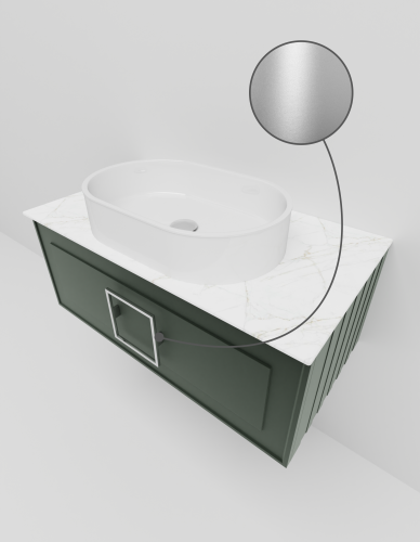 Тумба со столешницей La Fenice CUBO NFNC-01-CUB-G-90-1-GG 90х36х49 подвесная цвет серый/зелёный