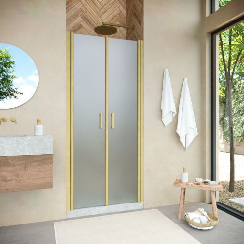 Душевая дверь Vegas-Glass E2P NOVO E2P NOVO h2000 120 03 10 120х200 стекло матовое профиль золото