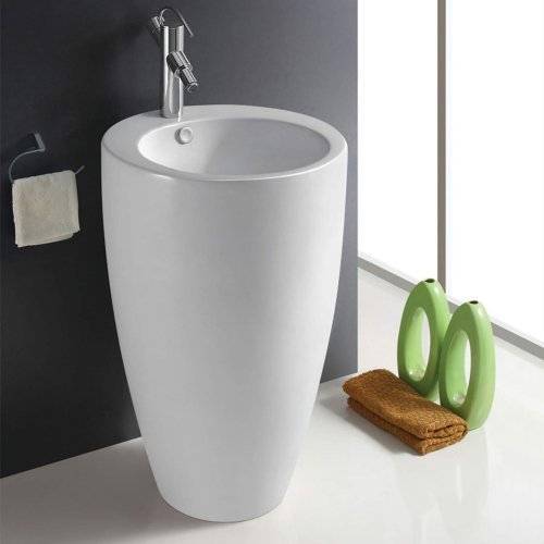 Раковина из сантехнического фаянса WeltWasser WW SK 10000008706 50 см напольная цвет белый 1 отверстие под смеситель - фото 2