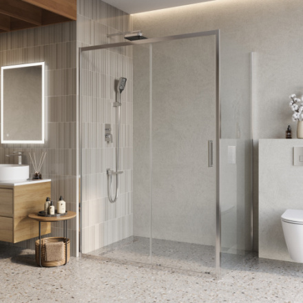 Душевой уголок BelBagno LUCE LUCE-AH-1-140/100-C-Cr 140х100 стекло прозрачное профиль хром глянцевый без поддона