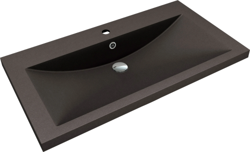 Раковина из мраморного композита Florentina Анита 900 48 см 10.150.00900.302 накладная цвет антрацит 1 отверстие под смеситель