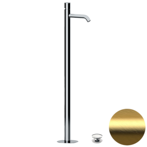 Смеситель для раковины Daniel Trilogy TG688DP напольный брашированное золото