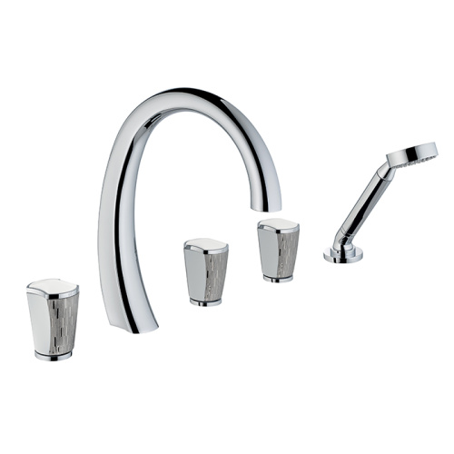 Смеситель THG Infini white porcelain with platinum decor U2E-A02-1132SG на борт ванны хром