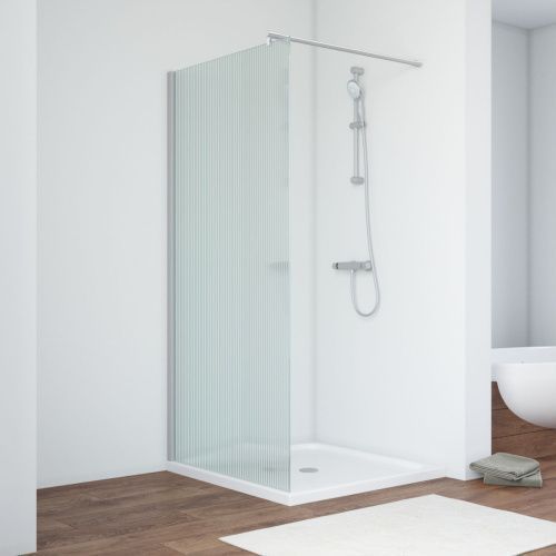 Душевая перегородка Vegas-Glass EAF TUR+NOVO EAF NOVO h2000 116 07 Moru 115х200 стекло рифленое профиль хром