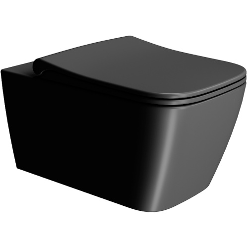 Чаша унитаза подвесная GSI Nubes 961526_УЦ/2 цвет черный матовый без сиденья безободковая смыв торнадо (дефект внутри чаши)