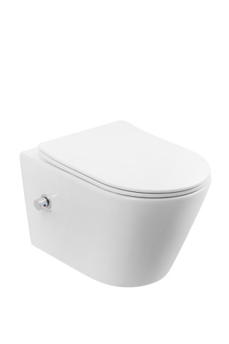 Чаша унитаза подвесная Boheme Avva 973-SET-2-W цвет белый глянцевый с сиденьем микролифт безободковый смыв торнадо