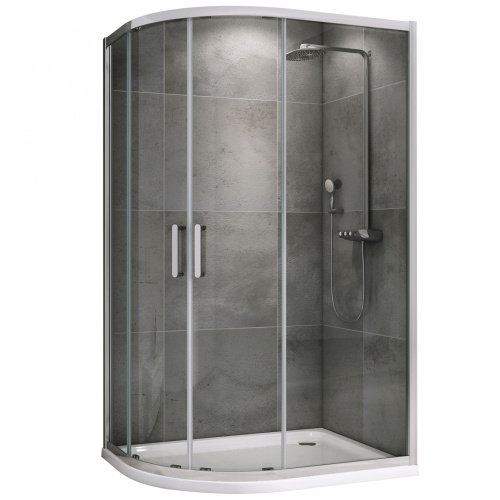 Душевой уголок Abber Schwarzer Diamant AG01119 90х110 стекло прозрачное профиль хром глянцевый без поддона