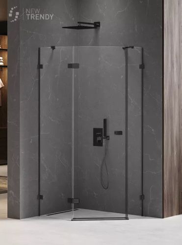 Душевой уголок New Trendy AVEXA Black EXK-3881 100х80 стекло прозрачное профиль черный без поддона