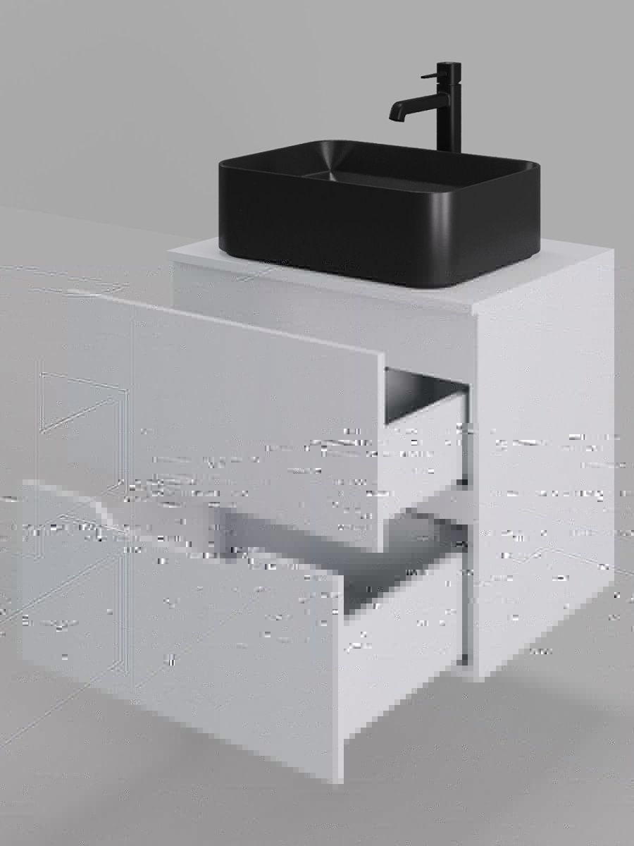 Тумба с раковиной Orange Line Li-60TuwMDF+B02-460MB 60х50 подвесная цвет белый - фото 4