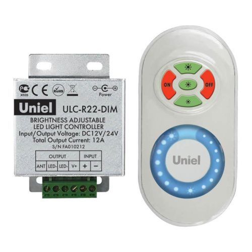 Контроллер для управления яркостью одноцветных светодиодов (05947) Uniel ULC ULC-R22-DIM White блистер