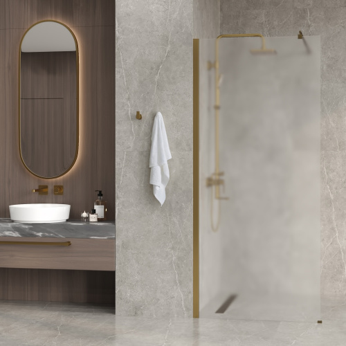 Душевая перегородка WasserKRAFT Rur 30W 30W44BG-MG 100х200 стекло матовое профиль золото матовое