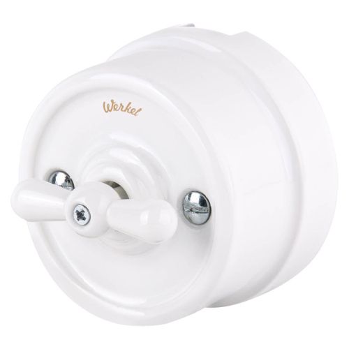 Переключатель одноклавишный Werkel Retro белый (Ретро белый) 4690389166709