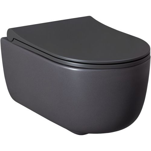 Чаша унитаза подвесная Allen Brau Priority 4.31002.AN цвет черный без сиденья безободковая каскадный смыв