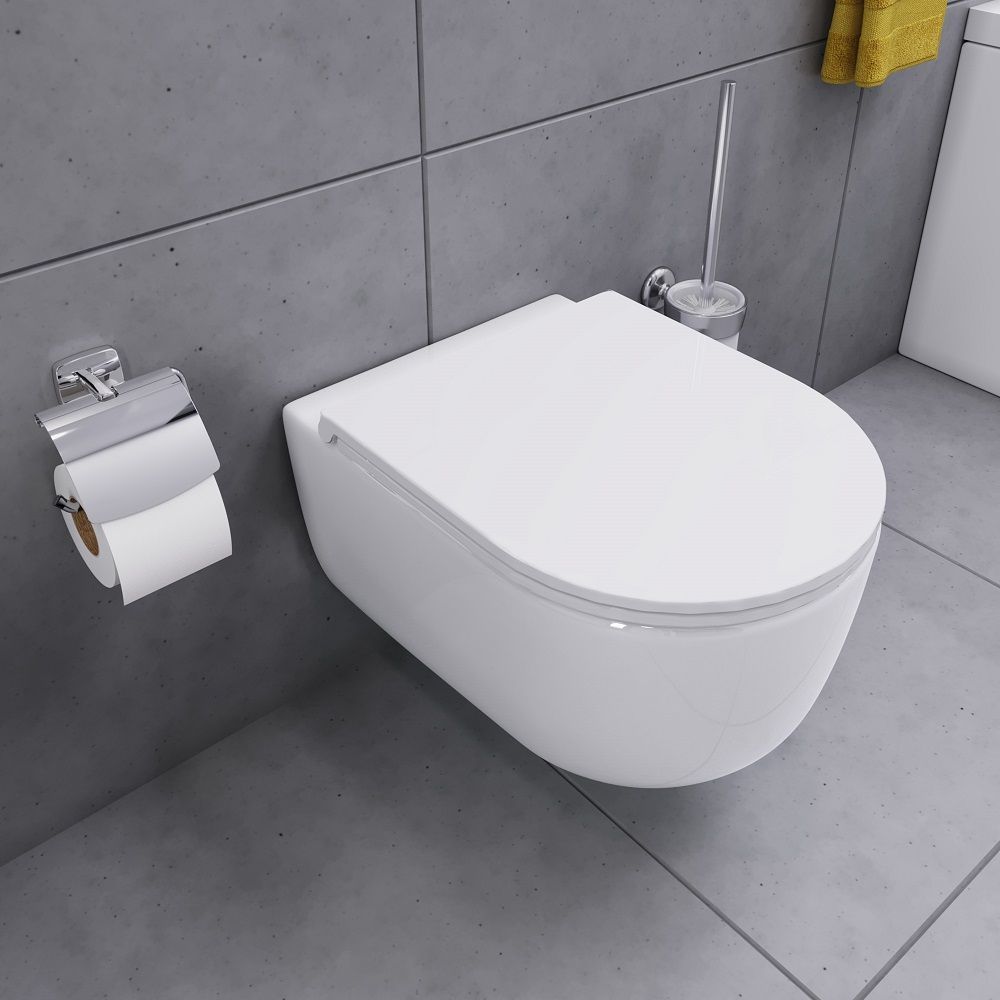 Унитаз подвесной Damixa Sirius DX86C1800SC белый с сиденьем микролифт безободковый каскадный смыв - фото 4