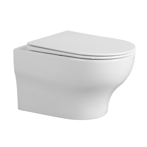 Унитаз подвесной Abber Bequem AC1128 белый с сиденьем микролифт безободковый смыв торнадо