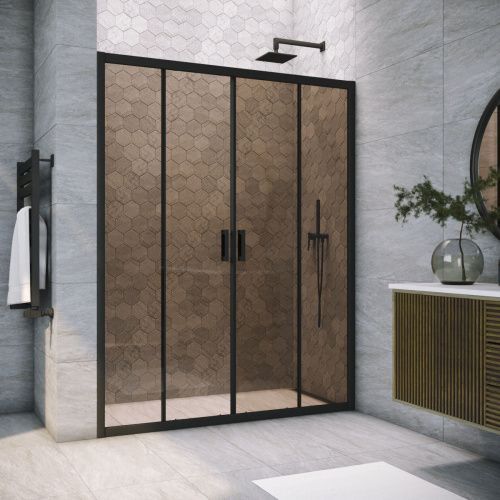 Душевая дверь Vegas-Glass Z2P TUR+NOVO Z2P NOVO h2000 180 02М 05 180х200 стекло тонированное профиль черный