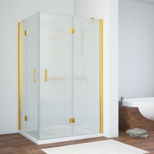Душевой уголок Vegas-Glass AFA-F TUR+NOVO AFA-F TUR NOVO h1890 90*80 09 Moru R 90х80 стекло рифленое профиль золото без поддона