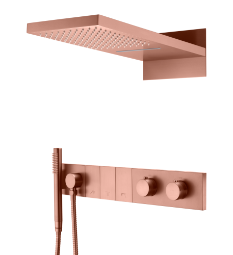 Душевая система Boheme Zodiac 132-2-CB встраиваемая цвет медь брашированная