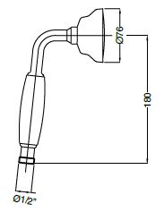 Душевая лейка Cezares CZR CZR-U-D1FC-02-Bi округлая - фото 2