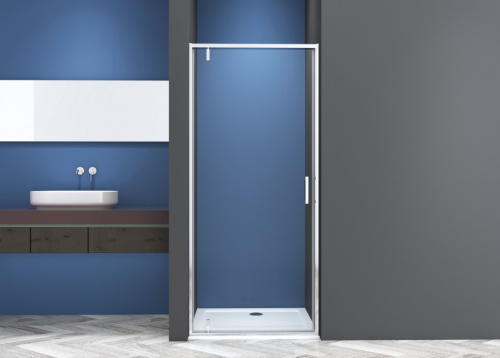 Душевая дверь CeramaLux CL1020-90 100х190 стекло прозрачное профиль хром глянцевый