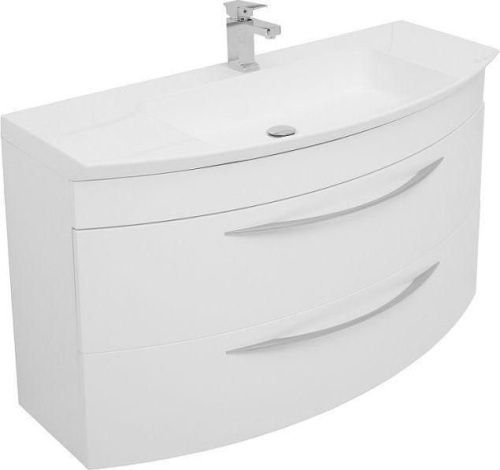 Тумба с раковиной De Aqua Лонг 00186446 140х46х64 подвесная цвет белый