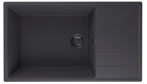 Кухонная мойка Ulgran Quartz Prima 860-08 86х50 цвет черный поверхность матовая