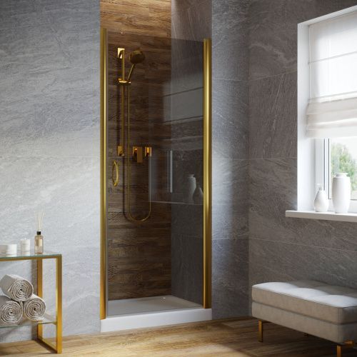 Душевая дверь Vegas-Glass EP LUX EP LUX 60 09 07 R 60х200 стекло тонированное профиль золото