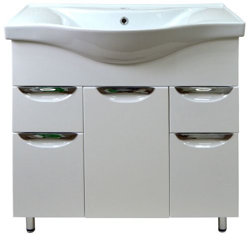 Тумба с раковиной Loranto Стиль CS00070446 80х46х85 напольная цвет белый глянцевый