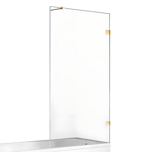 Душевая шторка на ванну New Trendy AVEXA GOLD SHINE EXK-2174-WP 90х150 стекло прозрачное профиль золото глянцевое