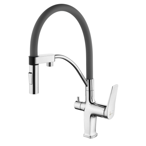 Смеситель для кухни LeMark Comfort LM3074C-Gray на мойку серый/хром
