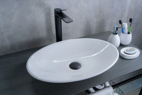 Раковина керамическая Gid Lago 51110 50х35 накладная цвет белый