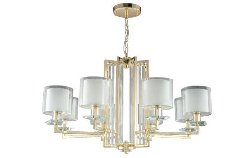 Люстра подвесная Crystal Lux Nicolas (Ницолас) NICOLAS SP-PL8 GOLD/WHITE