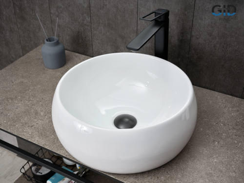 Раковина Gid Esfera 40 см N9140 (51213) накладная цвет белый