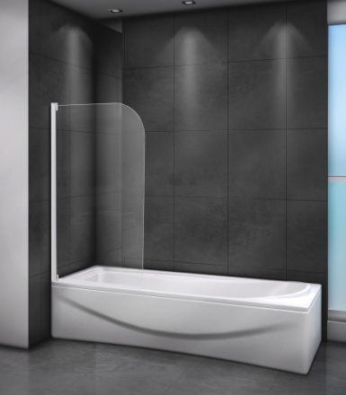 Душевая шторка на ванну Cezares RELAX RELAX-V-1-80/140-C-Bi 80х140 стекло прозрачное профиль белый