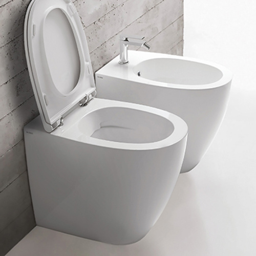 Чаша унитаза напольная Globo 4ALL MD004.BI цвет белый без сиденья безободковая