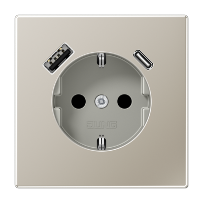 Розетка 2K+З USB Typ AC Jung LS Design ES1520-15CA