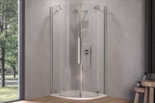 Душевой уголок Kolpa-San POLARIS 515390 90х90 стекло прозрачное профиль черный без поддона