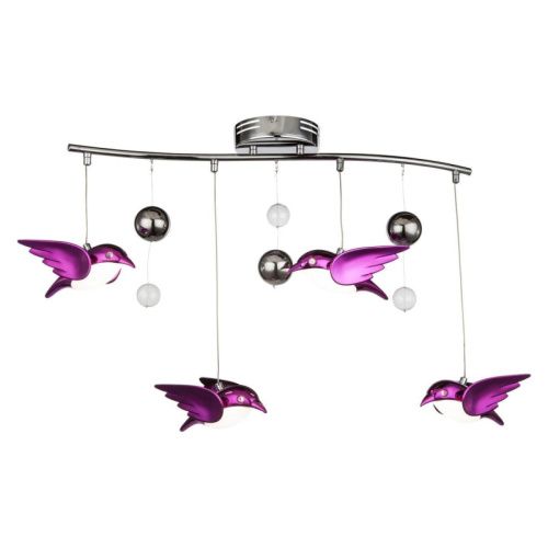 Люстра подвесная Globo Bird Purple (Бирд Пурпле) 56672-4B