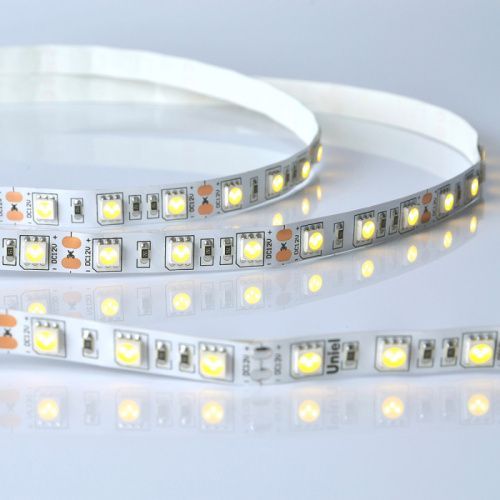 Светодиодная лента Uniel ULS-M25 ULS-M25-5050-60LED/m-10mm-IP20-DC12V-14,4W/m-5M-3000K PROFI катушка в герметичной упаковке