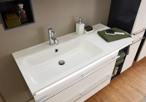 Тумба под раковину Marlin 3250star WMKAAE10(286/286/287) 100х45х48 подвесная цвет белый шелковый глянец