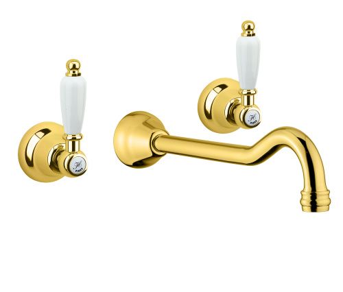 Смеситель для раковины Fiore 02OO0636 настенный золото