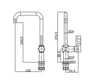 Смеситель для кухни AQG METROPOL F 05MEF509CR на столешницу хром - фото 2