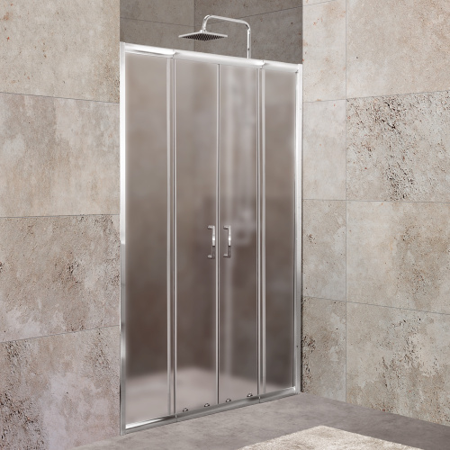 Душевая дверь BelBagno UNIQUE UNIQUE-BF-2-150/180-P-Cr 150х190 стекло рифленое профиль хром