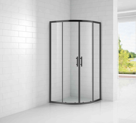 Душевой уголок Cezares ECO ECO-O-R-2-90-C-NERO 90х90 стекло прозрачное 6 мм