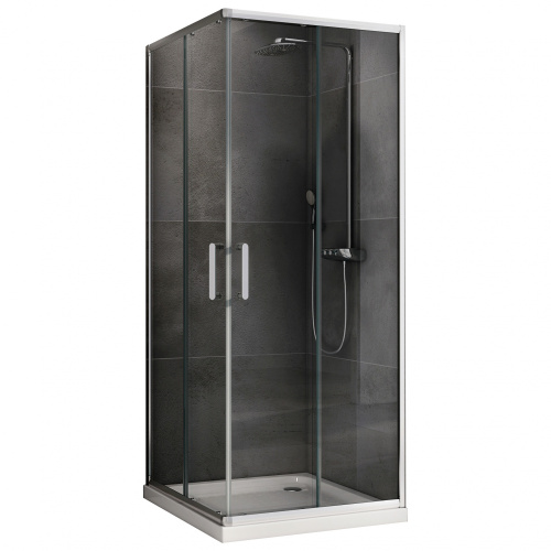 Душевой уголок Abber Schwarzer Diamant AG021005 100х100 стекло прозрачное профиль хром глянцевый без поддона Душевой уголок Abber Schwarzer Diamant AG021005 100х100 стекло прозрачное профиль хром глянцевый без поддона