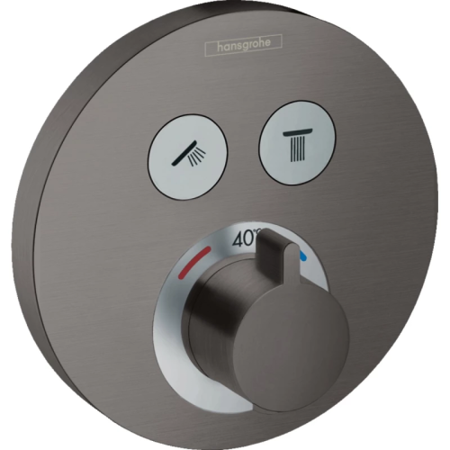 Смеситель Hansgrohe 15743340 настенный встраиваемый хром черный шлифованный/брашированный